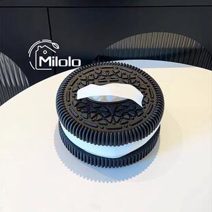 饰品艺术桌面摆件 奥利奥纸巾盒抽纸盒家用客厅高档轻奢陶瓷创意装