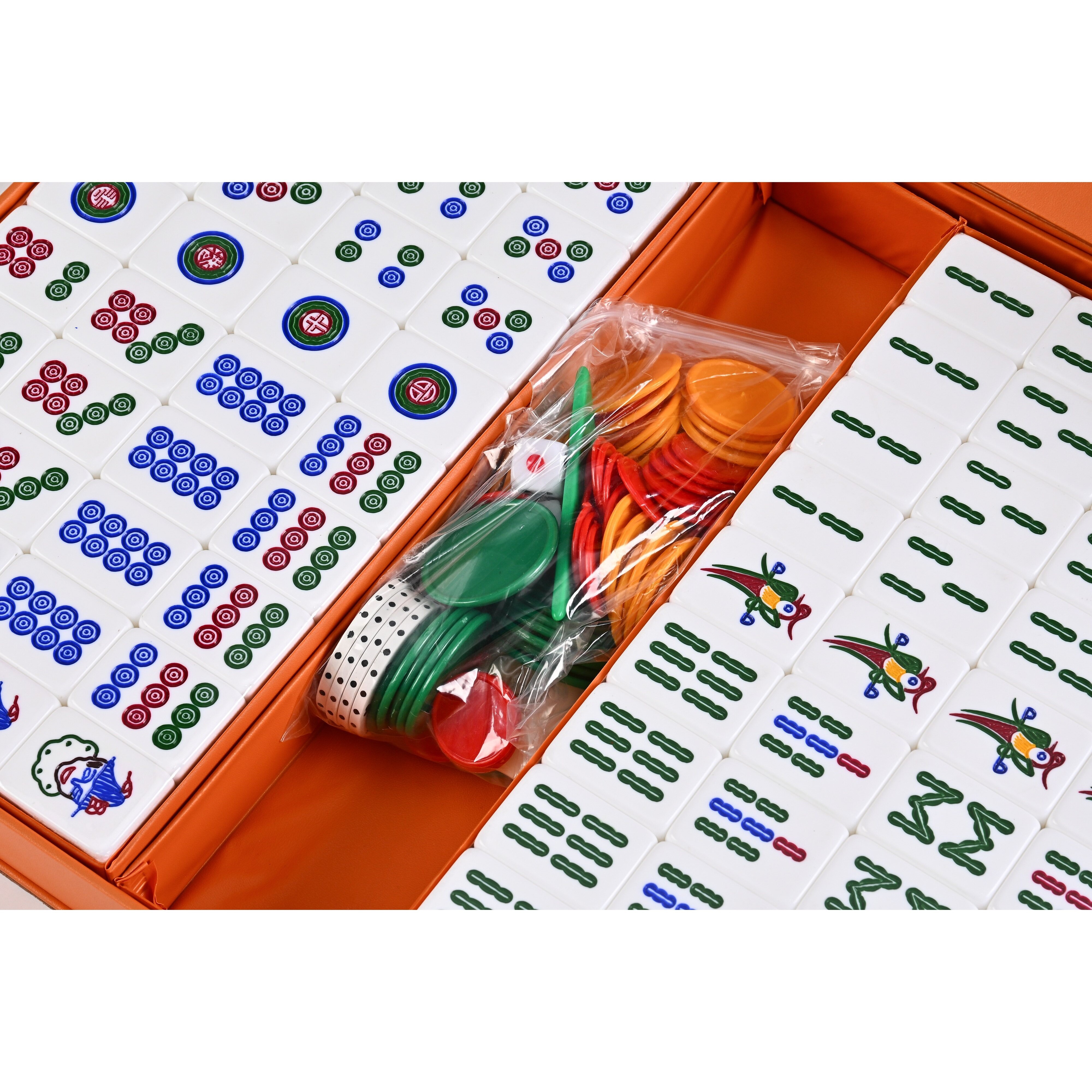 成品标准便捷优质手打麻将牌160张手搓牌亚克力新加坡麻将39mm飞