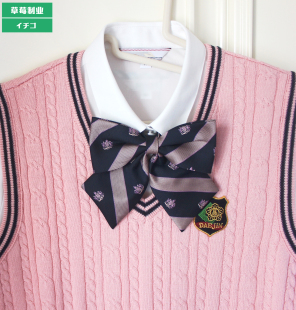 JK制服校服衬衫 韩国 大真女高 粉色领结 搭配 校供面料