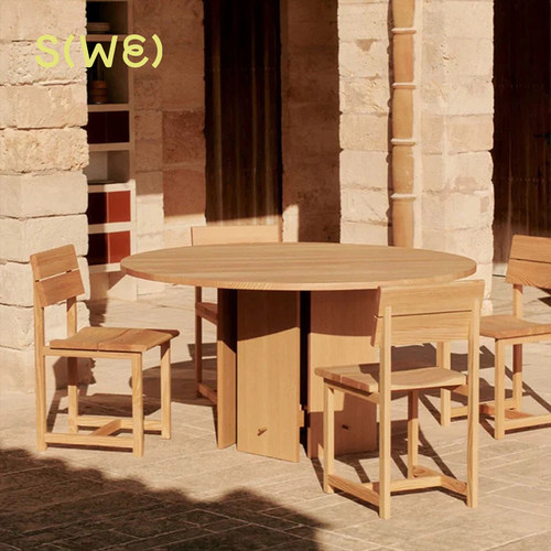 丹麦Fermliving Aukko Dining Table实木餐桌圆桌桌子餐厅北欧