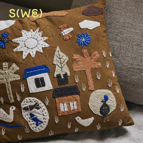 VillageCushion手工刺绣靠枕
