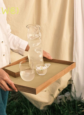 丹麦Linddna Teak Tray Even柚木托盘 收纳盘 置物盘皮革复古餐桌