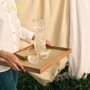 收纳盘 丹麦Linddna Even柚木托盘 Tray 置物盘皮革复古餐桌 Teak