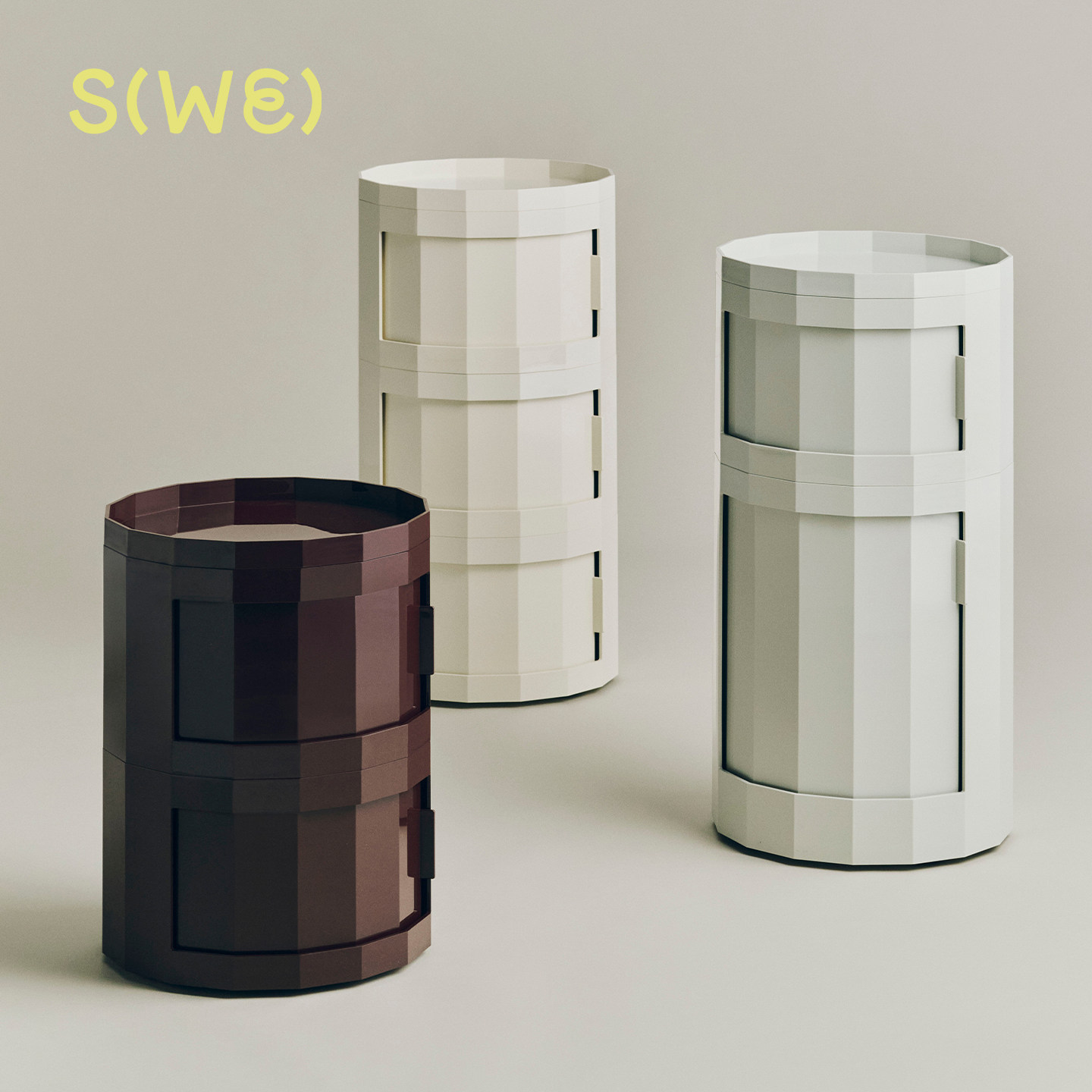 26春季新品 HAY Facet Cabinet边几边柜推车可移动置物架收纳多层