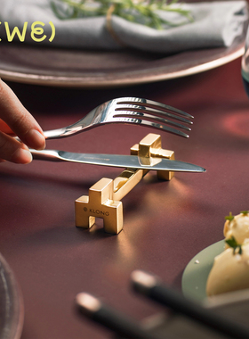 瑞典Klong Signe黄铜餐具架刀叉架筷架 金属装饰桌面摆件创意设计