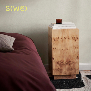 丹麦 Fermliving Burl系列 边几茶几床头柜自然有机木材储物客厅