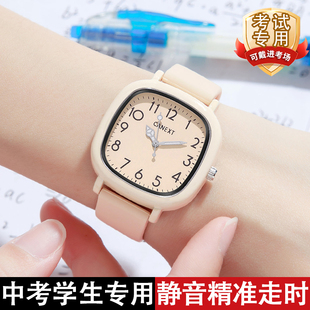 可以带进考场的手表女款初高学生中考专用静音指针石英表只看时间