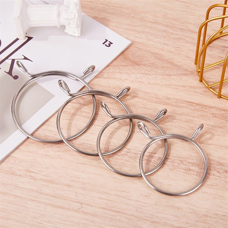 大尺寸304不锈钢弹性卡箍pvc管单钢丝卡簧养殖场T料线固定卡扣抱