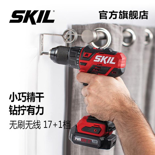 SKIL无刷电钻12V锂电手电钻 充电式电动螺丝刀DL6290无极变速