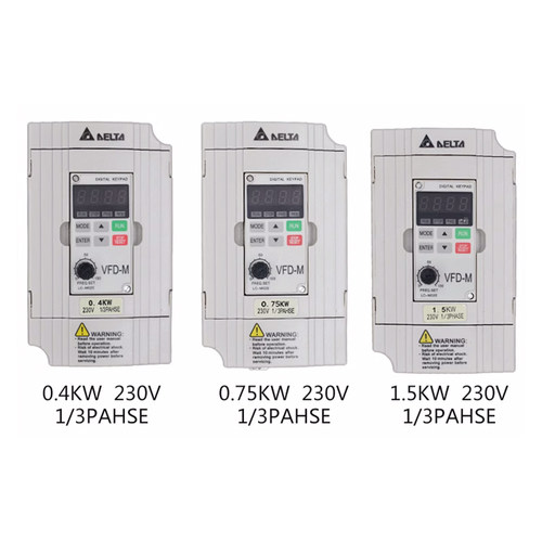 台达变频器0.4kw 0.75kw 1.5kw 220v 380v VFD-M VFD015M21A 全新