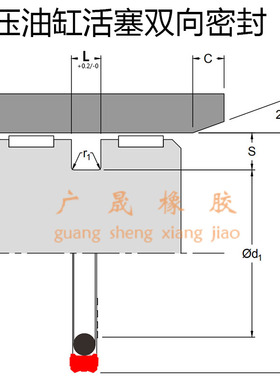 红色聚氨酯 PU格莱圈 48 50 52 55 56 60*37 39 41 44 45 49*4.2