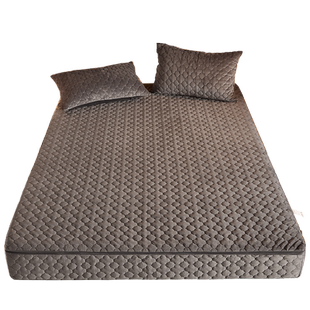 牛奶绒床笠六面全包冬季加厚珊瑚绒床垫套保护罩床罩拉链款可定制