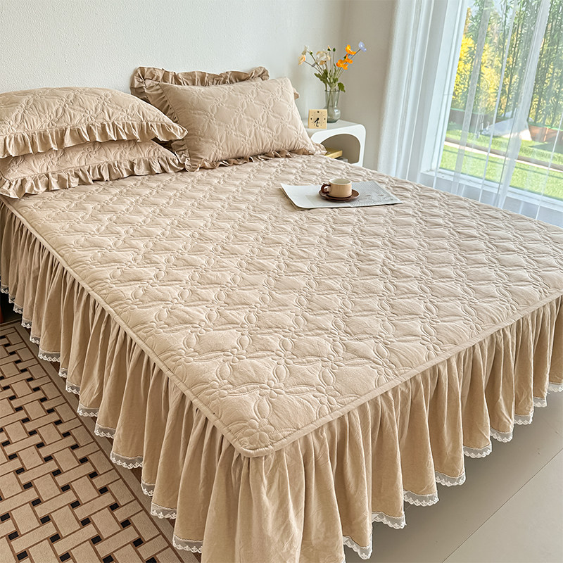全棉床笠单件2024新款纯棉加厚床垫保护套公主风带裙边床罩床裙款,床上用品,床笠,淘宝优惠券,粉丝福利购,淘宝优惠卷