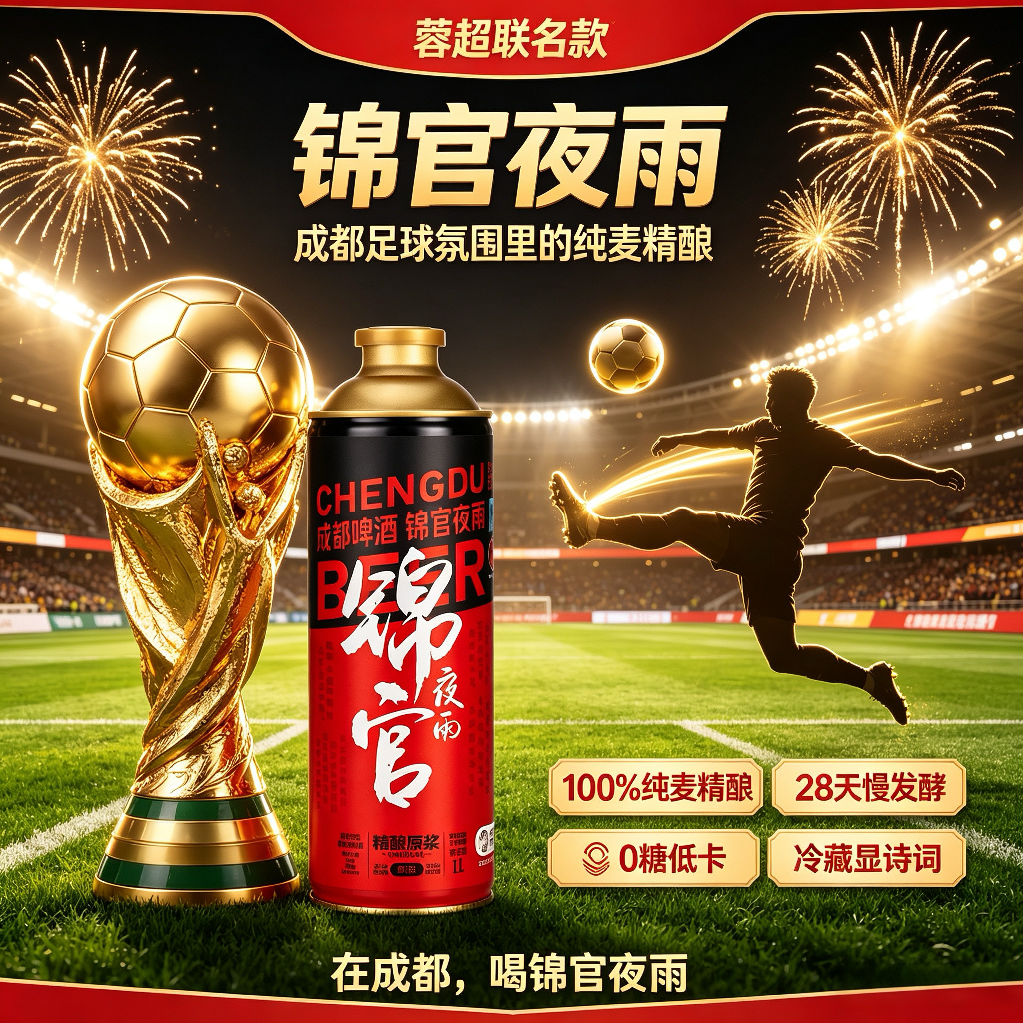 成都啤酒锦官夜雨大罐1L装