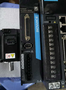 汇川伺服电机400W套装，ⅠS620NS2R8I一MC722