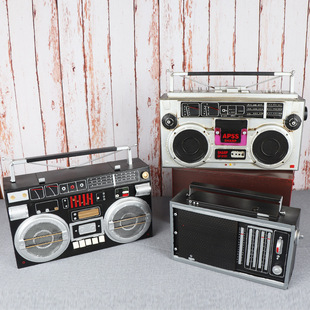 复古磁带录音机模型摆件铁艺酒吧影院装饰摆设道具家居怀旧摆