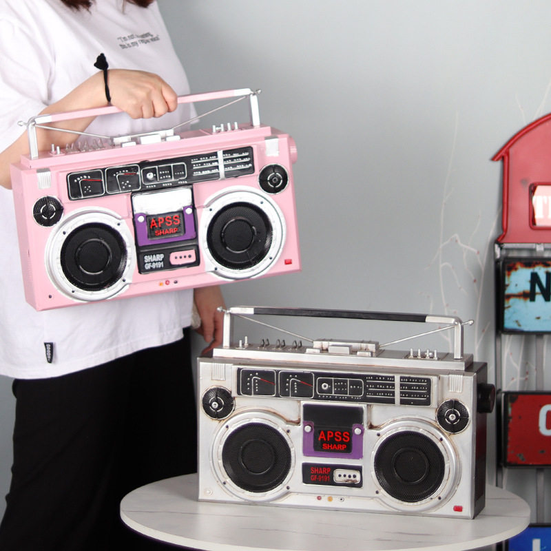 仿真磁带收音机模型怀旧摄影道具家居桌面装饰摆件手工工艺品