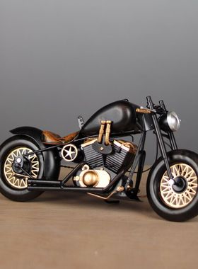 美式复古酒吧酒柜玄关哈雷摩托车