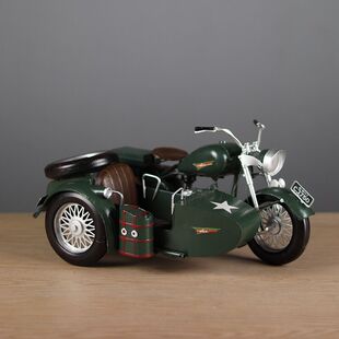 复古精致版长江750挎斗摩托车仿真模型客厅酒柜玄关怀旧装饰摆件
