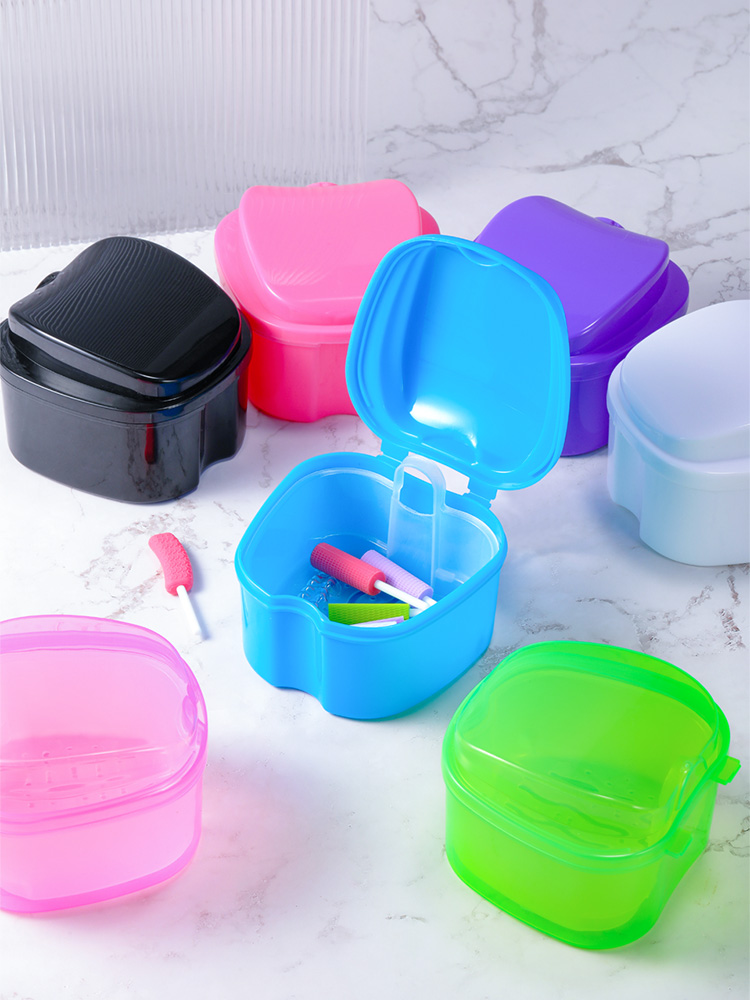 假牙保持收纳盒便携双层带滤网