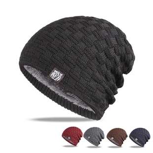 针织帽冬帽男冬季加绒毛线帽子男保暖大头围针织护耳帽棉骑车防寒