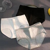 纯棉内裤 四季 少女士学生中腰一片式 3条装 韩版 全棉大码 透气三角裤