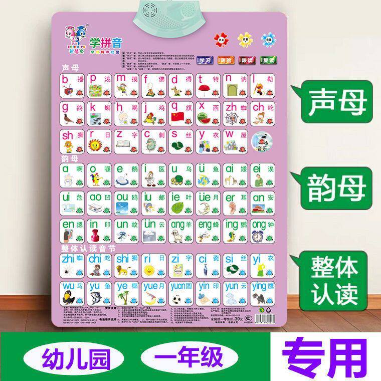 24个拼音字母儿童早教有声挂图一年级小学生拼音声母韵母英语字母