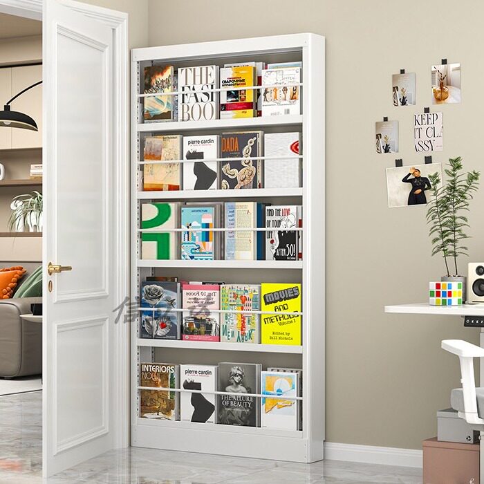 钢制门后书架置物架儿童房超薄极窄收纳架家用储物架CD光盘展示架