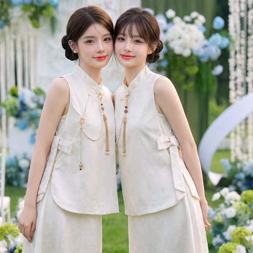 绝美平时可穿小个子新中式伴娘