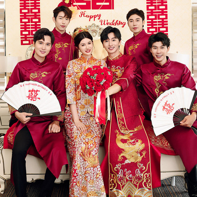 伴郎服中式兄弟装2025新款兄弟团结婚礼服男士唐装国风搞笑伴郎服,男装,其他民族服装,淘宝优惠券,粉丝福利购,淘宝优惠卷