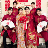 兄弟装 2025新款 兄弟团结婚礼服男士 伴郎服中式 唐装 国风搞笑伴郎服