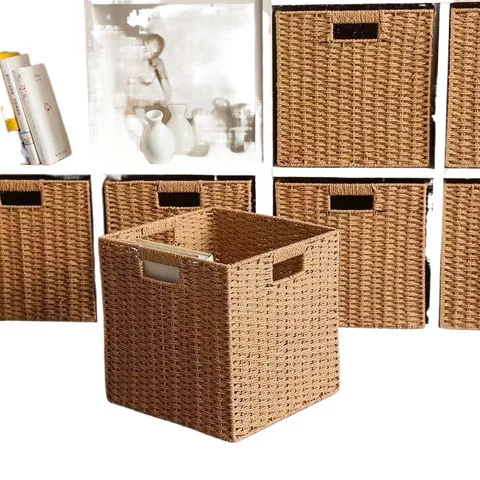 格子柜家用藤编杂物玩具收纳箱整理箱收纳筐书柜储物盒收纳盒零食,收纳整理,收纳筐,淘宝优惠券,粉丝福利购,淘宝优惠卷