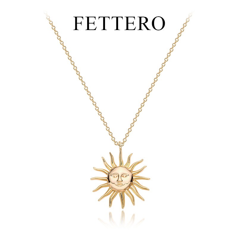 金色太阳项链男女同款毛衣链