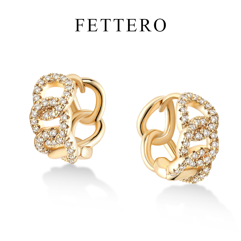 FETTERO原创金色Q圈耳环女