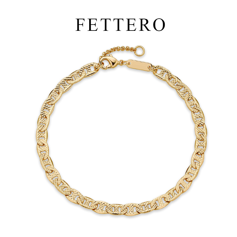 FETTERO原创金色格子手链女