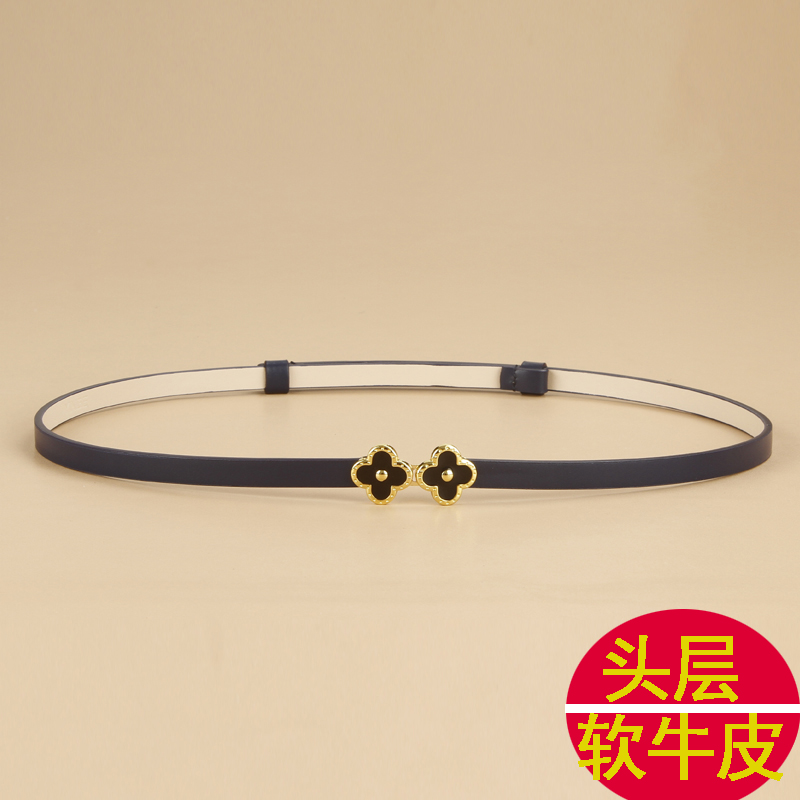 伸缩装饰腰带女细加长无孔真皮皮带收腰神器小腰链时尚腰封连衣裙