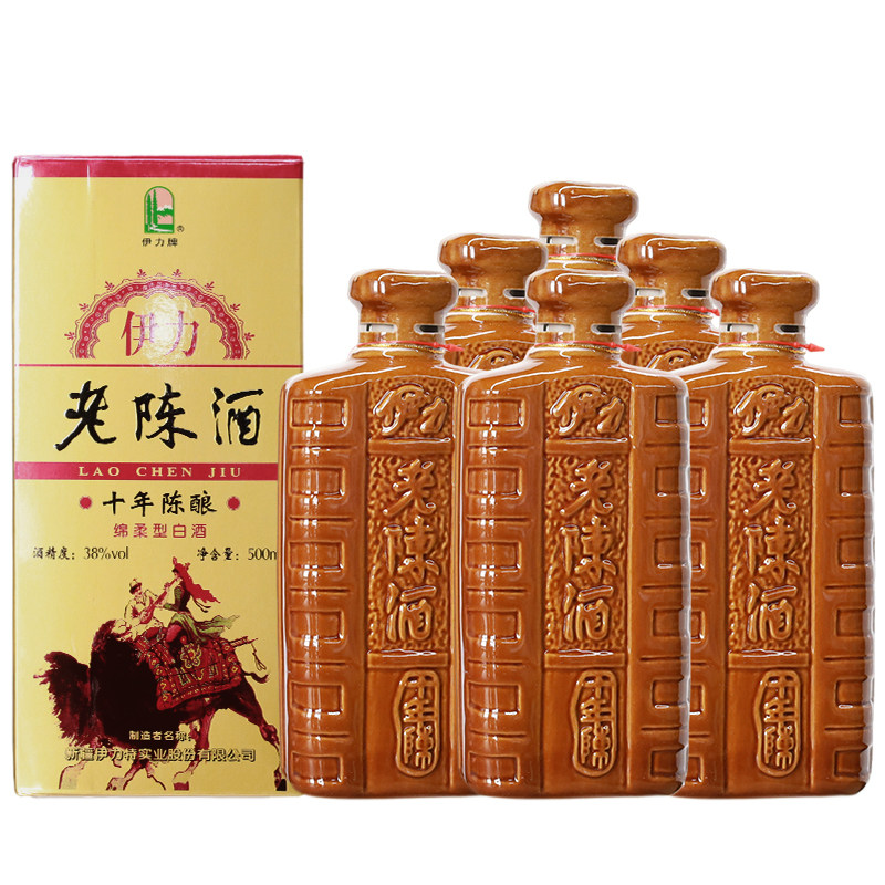 【官方授权】新疆伊犁伊力老陈酒十年陈酿38度500mL整箱绵柔白酒