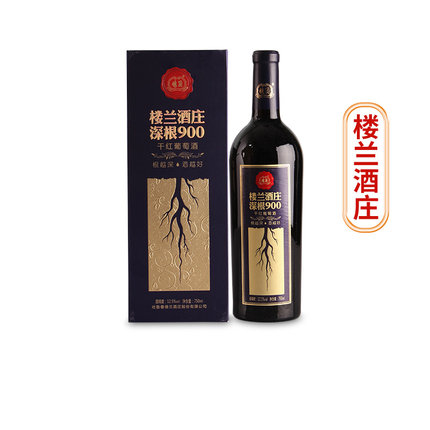 久加久 新疆红酒楼兰酒庄深根900干红葡萄酒 750mL礼盒装国产红酒