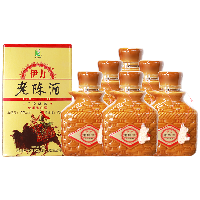 久加久 伊力老陈酒十年陈酿38度绵柔型白酒250mL*6瓶半斤装小瓶酒