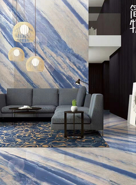 简一大理石瓷砖皇家蓝同款专注0.35密缝连纹9001800地砖瓷砖客厅
