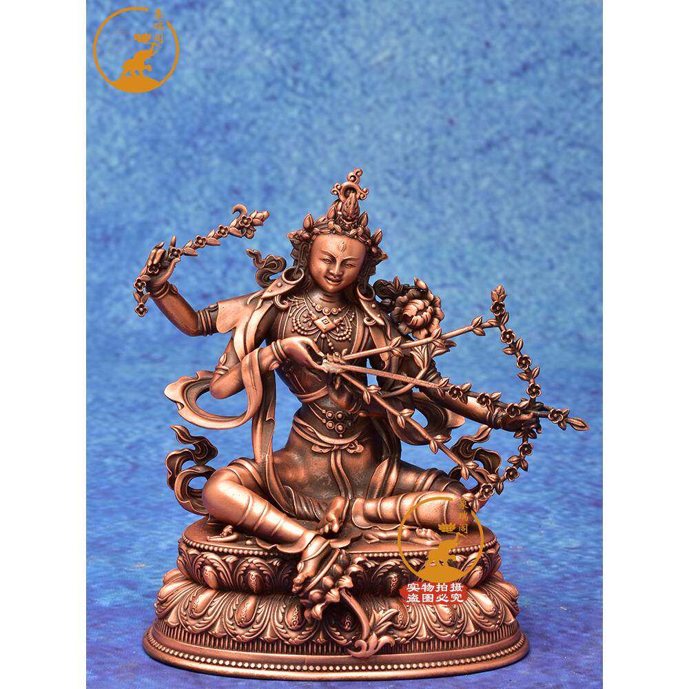 象瑞阁密宗藏传紫铜古色作明佛母铜像12厘米卓明佛母摆件