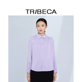 翠贝卡2024秋新款 商场同款 紫色通勤简约知性显瘦长袖 TRIBECA 衬衫