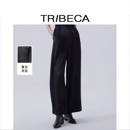 TRIBECA翠贝卡2026秋冬新款商场同款百搭新中式休闲直筒长裤女k16