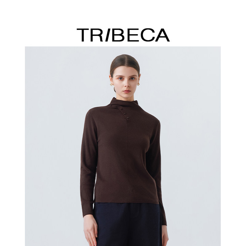 翠贝卡2025秋季新款商场同款半高领套头毛衣女修身针织打底衫,女装/女士精品,毛针织衫,淘宝优惠券,粉丝福利购,淘宝优惠卷