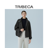 绵羊毛短款 TRIBECA翠贝卡2025秋新款 商场同款 毛呢外套通勤女大衣