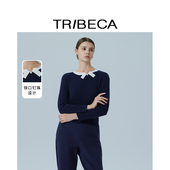 TRIBECA翠贝卡2025秋新款 针织衫 商场同款 含绵羊毛设计感打底长袖