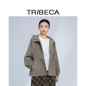 纯色收腰连帽中款 商场同款 风衣 新款 TRIBECA翠贝卡2024春季