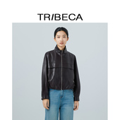 TRIBECA翠贝卡2025秋冬新款 质感短款 皮衣商务干练通勤风外套女