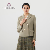 商场同款 TRIBECA翠贝卡秋季 新款 女士双排扣通勤外套