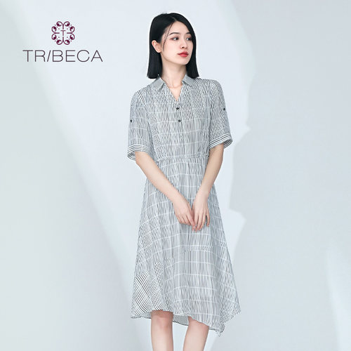 TRIBECA翠贝卡不规则雪纺连衣裙